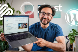 text, person, laptop, man, computer, indoor, electronics, posing
