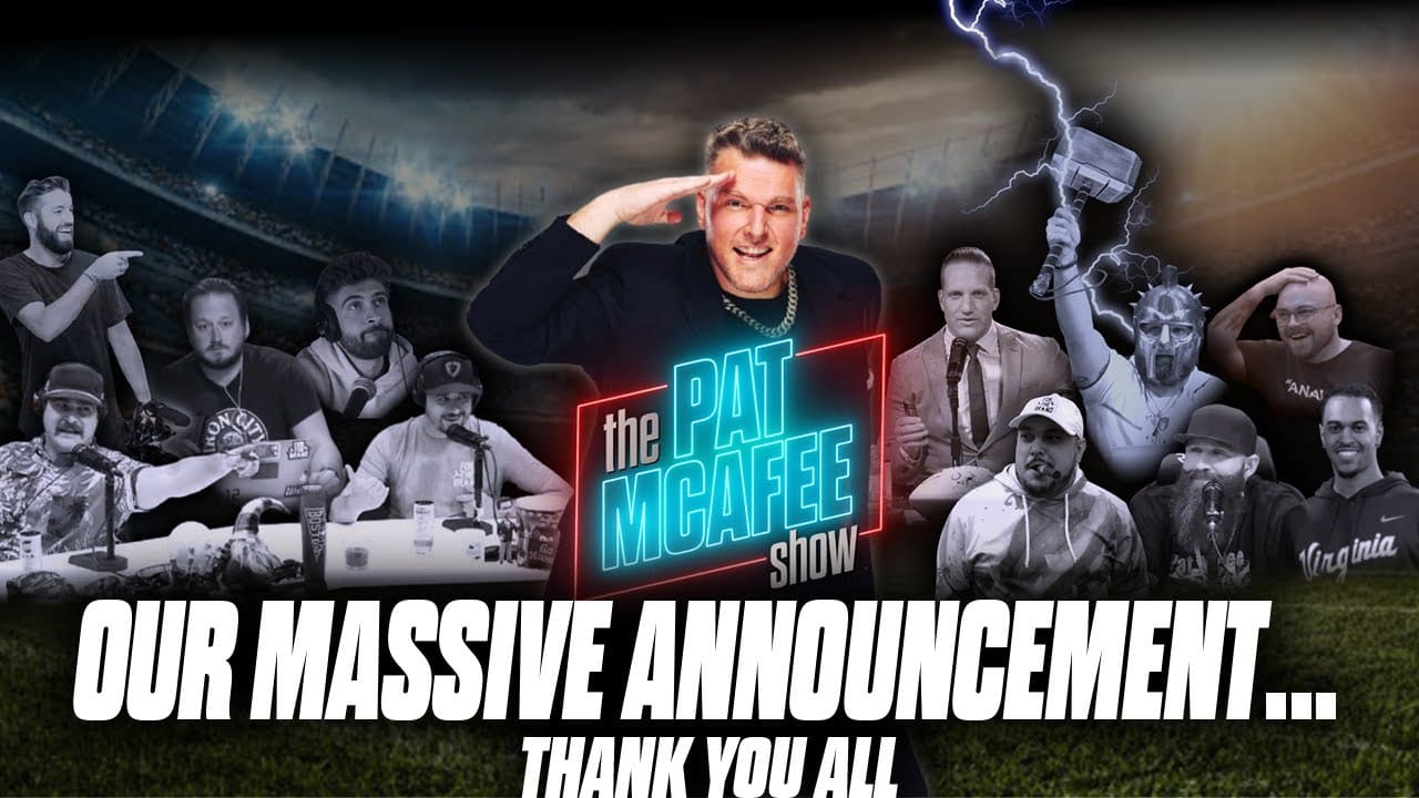 Thank You All So Much.. Pat McAfee's MASSIVE Announcement By The Pat ...